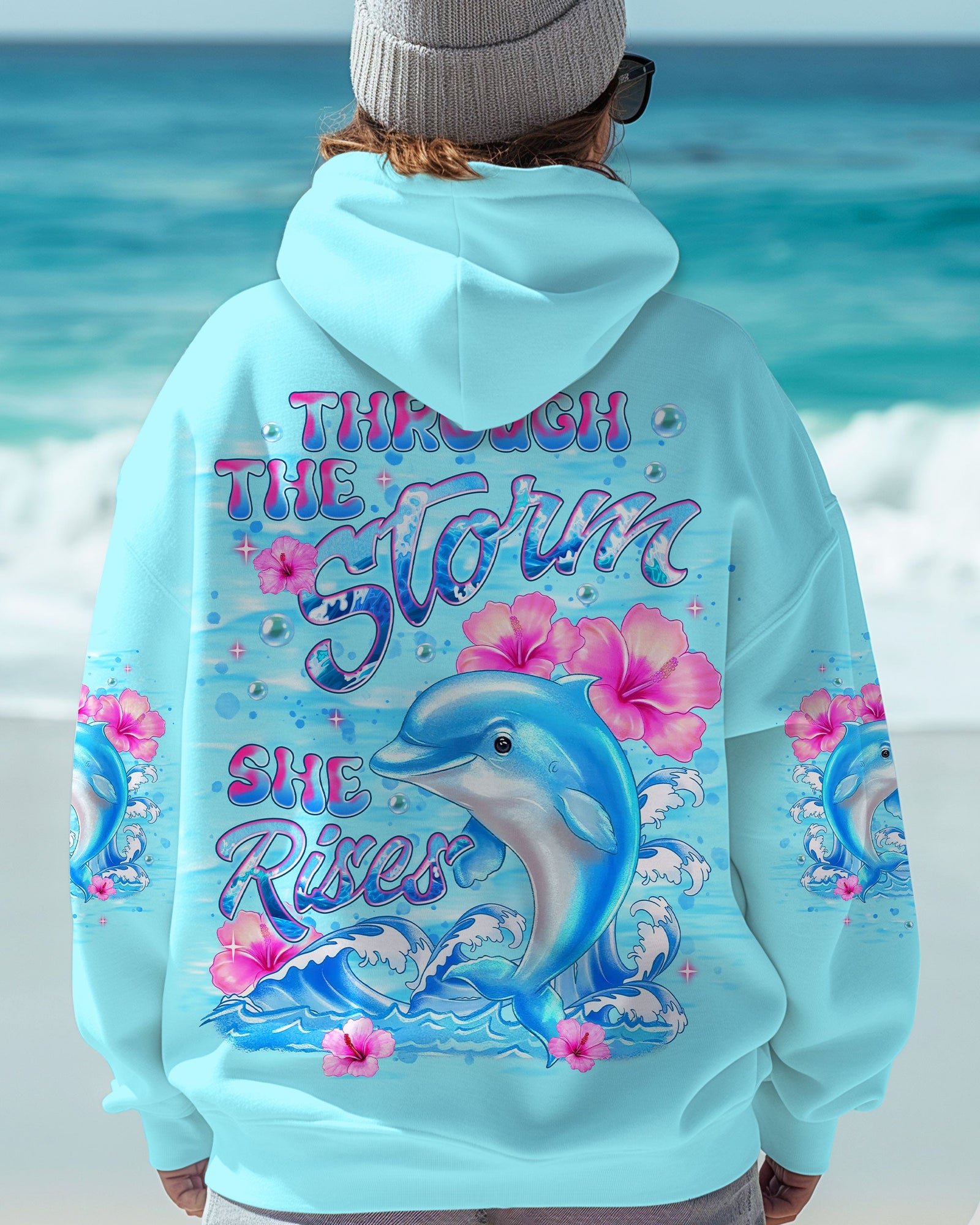 BLISSCORNERS THROUGH THE STORM DOLPHIN ALL OVER PRINT