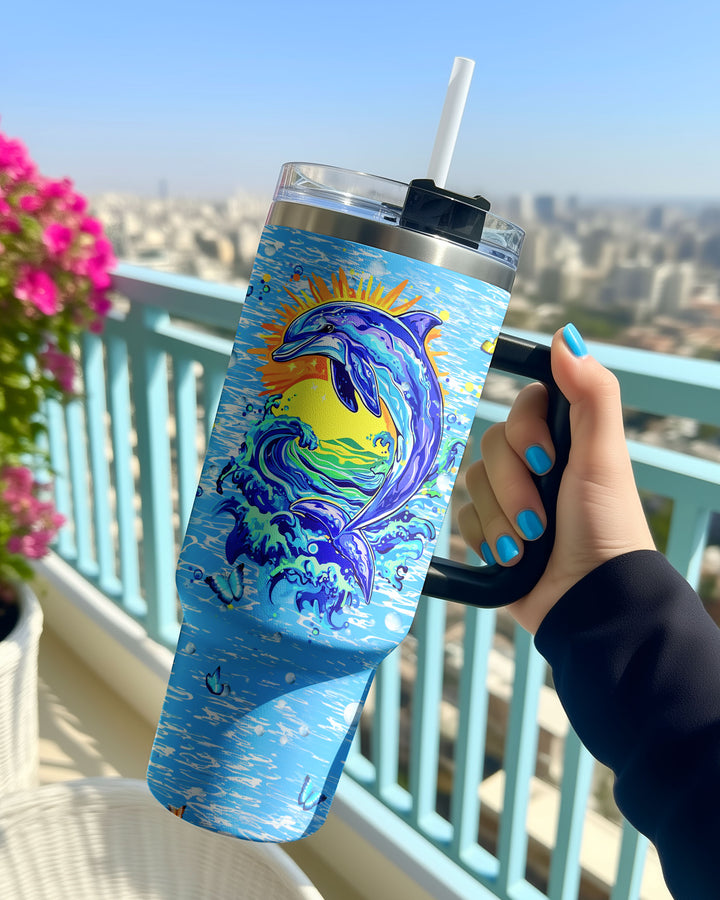 BLISSCORNERS OCEAN WISHES DOLPHIN KISSES TUMBLER - YHHN2708254