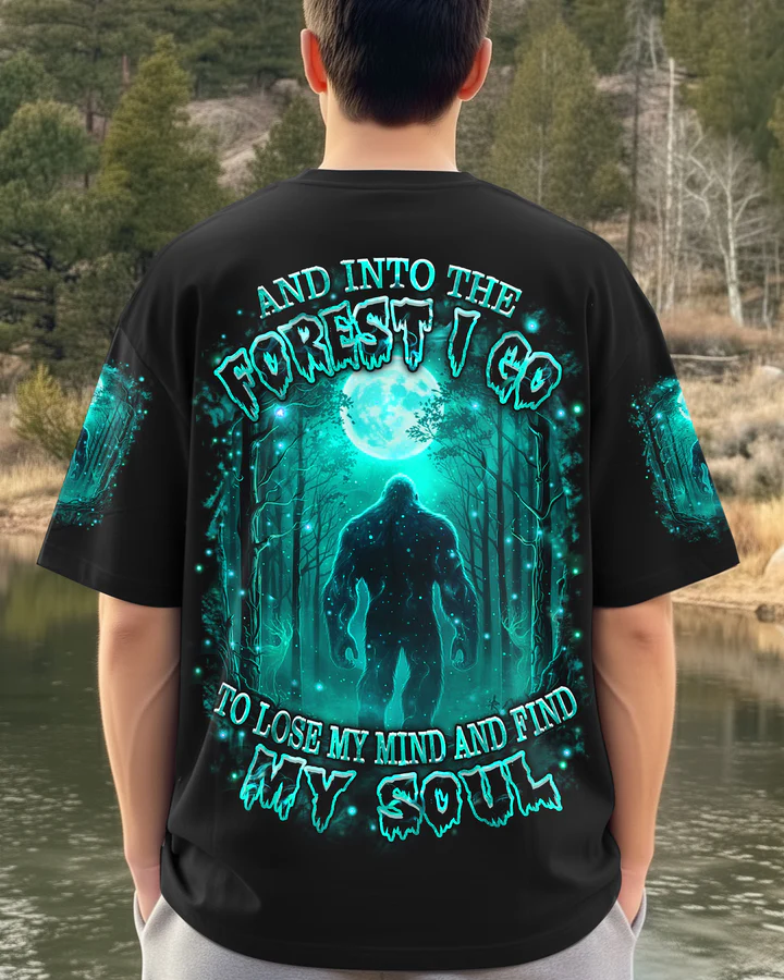 BLISSCORNERS AND INTO THE FOREST I GO BIGFOOT ALL OVER PRINT