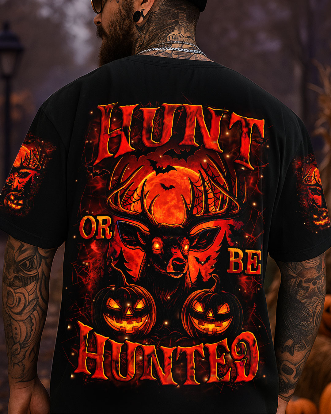 BLISSCORNERS HUNT OR BE HUNTED HALLOWEEN DEER ALL OVER PRINT