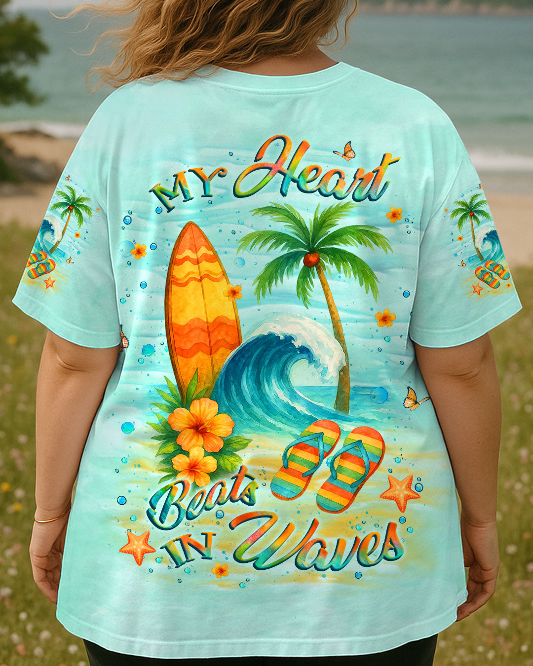 BLISSCORNERS MY HEART BEATS IN WAVES ALL OVER PRINT