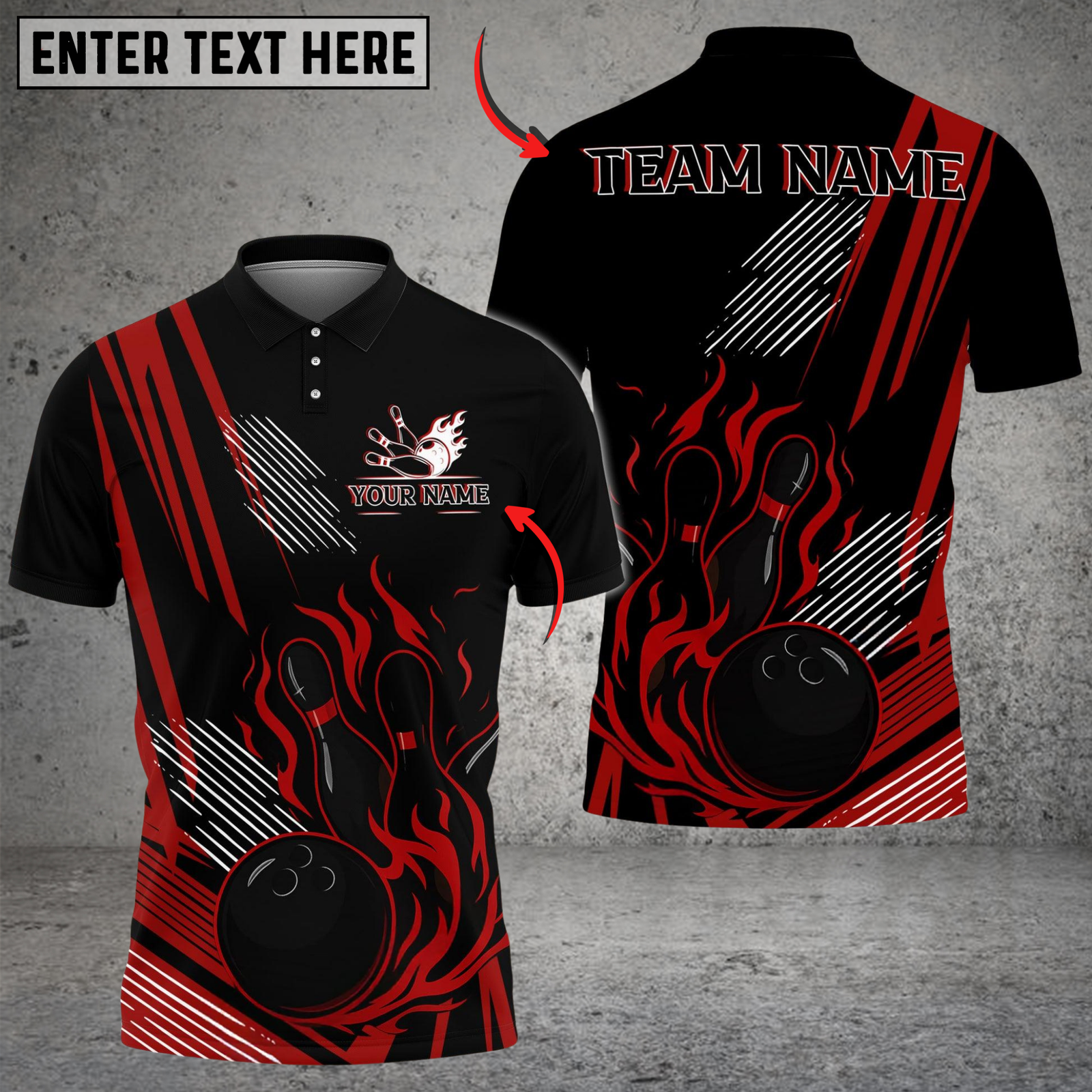Blisscorners Bowling And Pins Flame Strike Minimalist Black Customized Name, Team Name 3D Shirt (4 Colors)