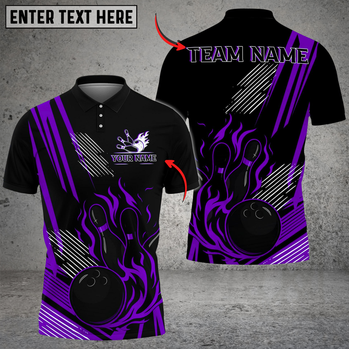 Blisscorners Bowling And Pins Flame Strike Minimalist Black Customized Name, Team Name 3D Shirt (4 Colors)