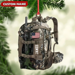 Blisscorners Custom Hunting Backpack Acrylic Ornament - Personalized Tactical Gift for Hunters & Veterans LM0411