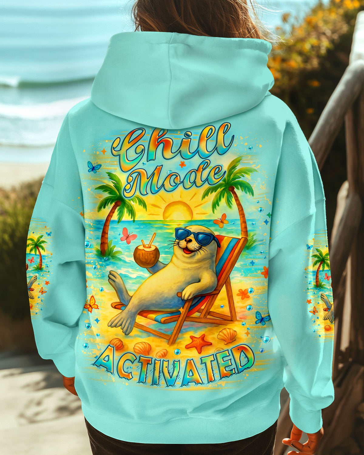 BLISSCORNERS CHILL MODE ACTIVATED SEAL ALL OVER PRINT