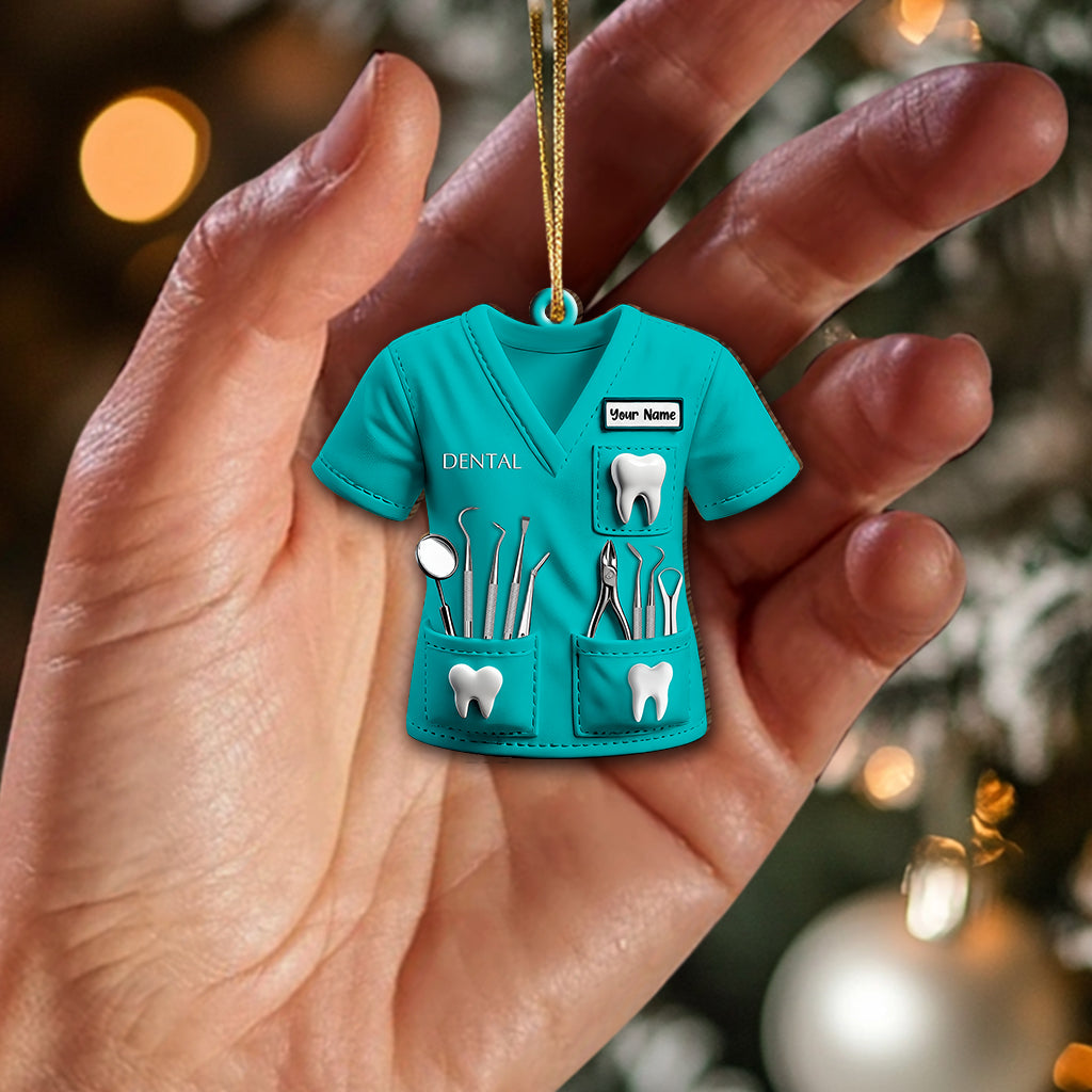 Blisscorners Custom Name Dentist Ornament, Home Decor Christmas Gift2D Flat LM2211