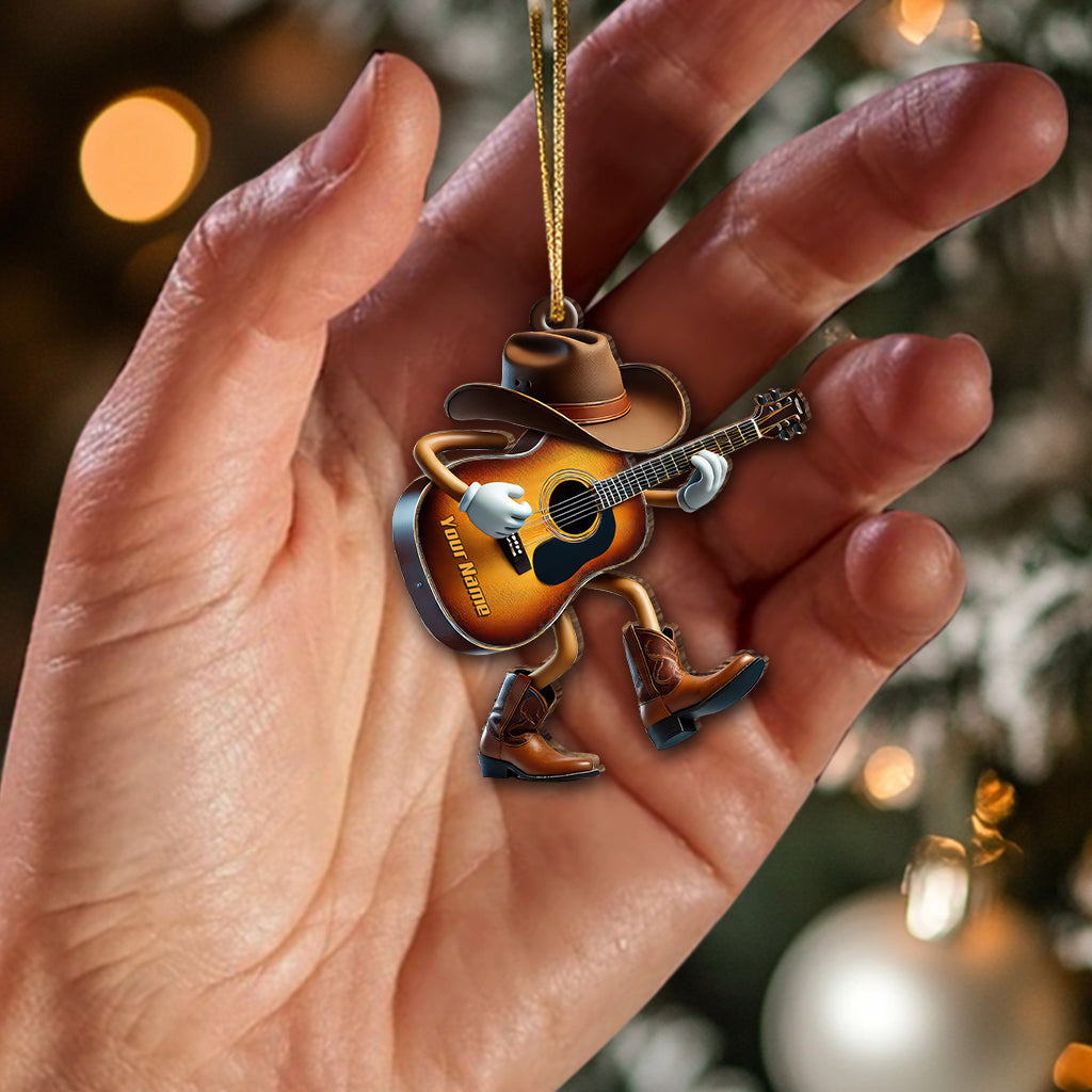 Blisscorners Custom Name Guitarist  Ornament, Guitarist Christmas Gift2D Flat LM2211