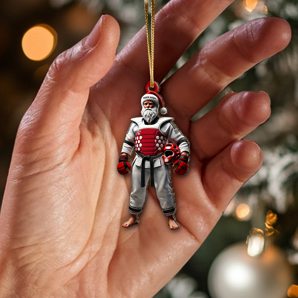 Blisscorners Custom Name Taekwondo Santa Ornament, Taekwondo Christmas Gift2D Flat LM2211