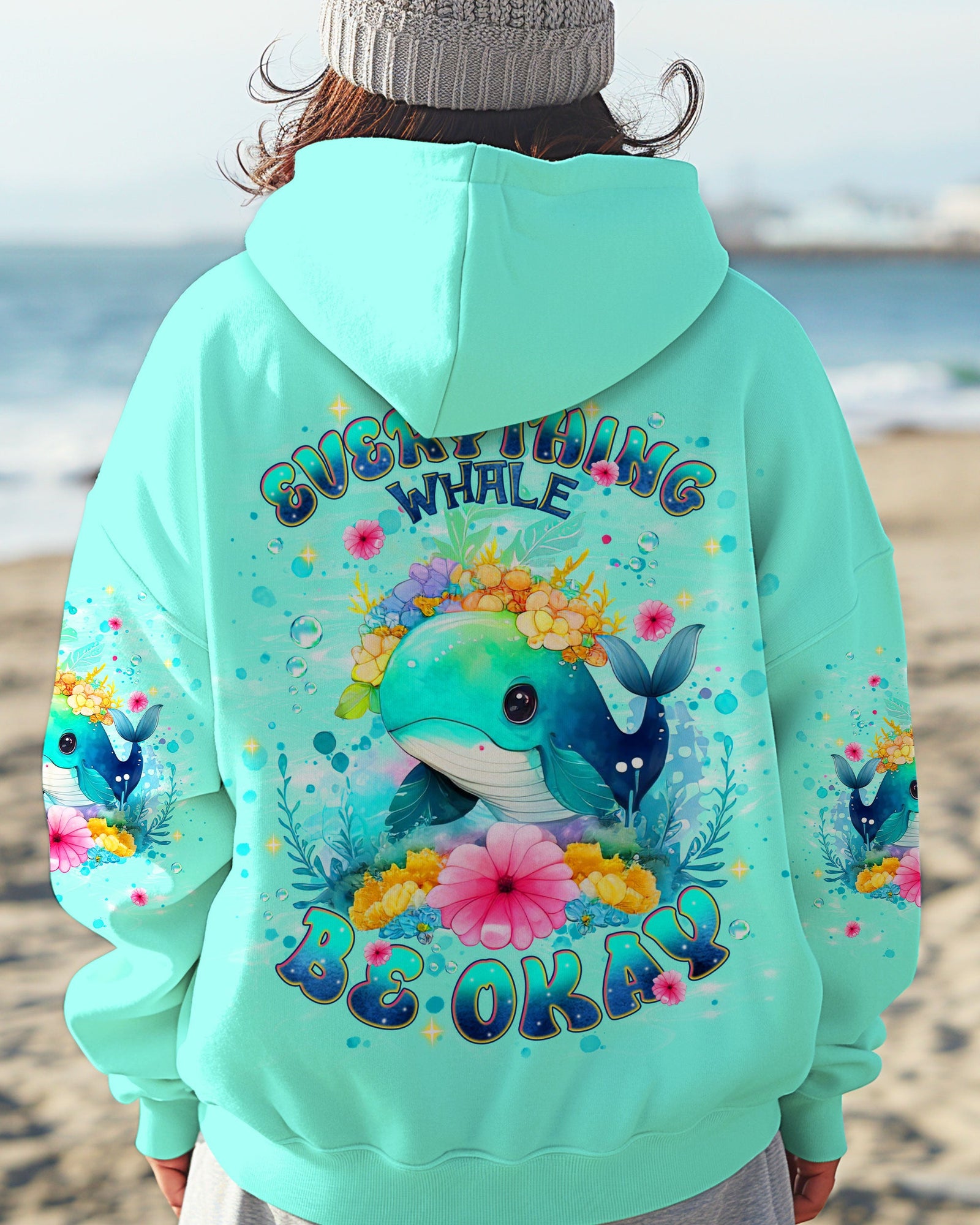BLISSCORNERS EVERYTHING WHALE BE OKAY ALL OVER PRINT