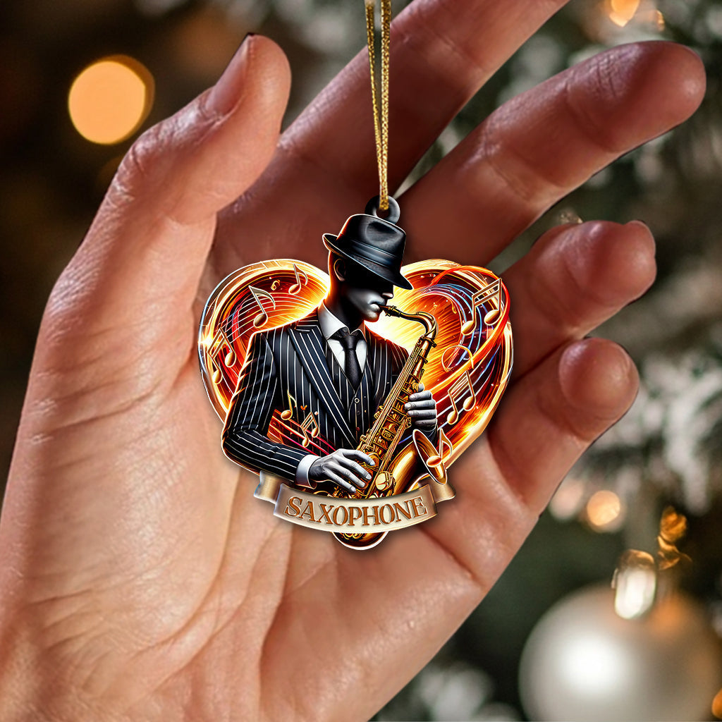 Blisscorners Custom Name Saxophone Ornament, Christmas Gift for Saxophone Lover2D Flat LM2211
