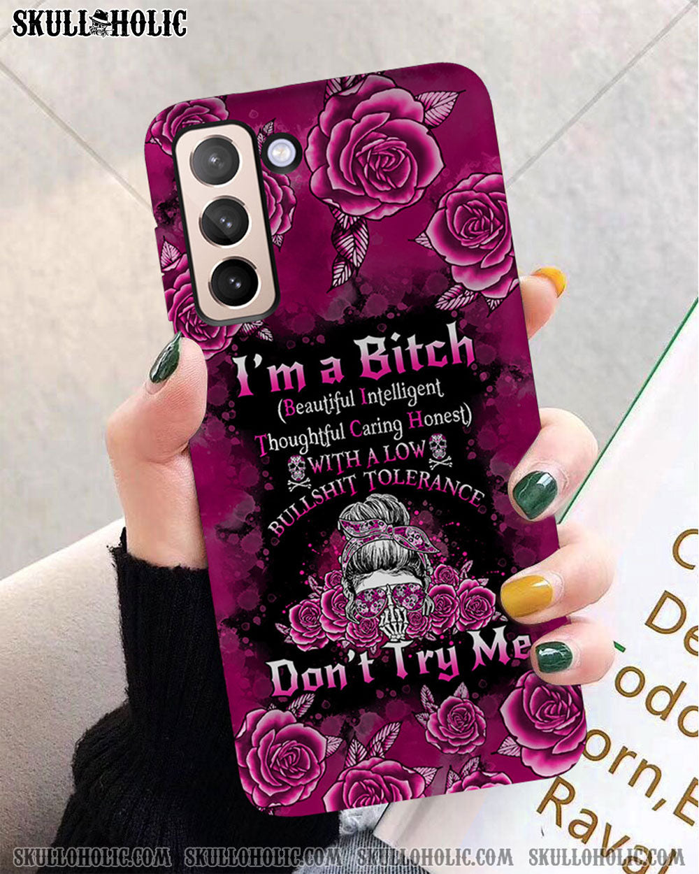 BLISSCORNERS I'M A B DON'T TRY ME ROSE MESSY BUN BLACK HIGH TOP CANVAS SHOES