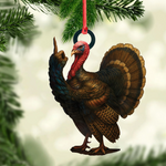 Blisscorners Personalized Funny Turkey Acrylic Ornament - Hilarious Christmas Decoration for Hunters LM0411