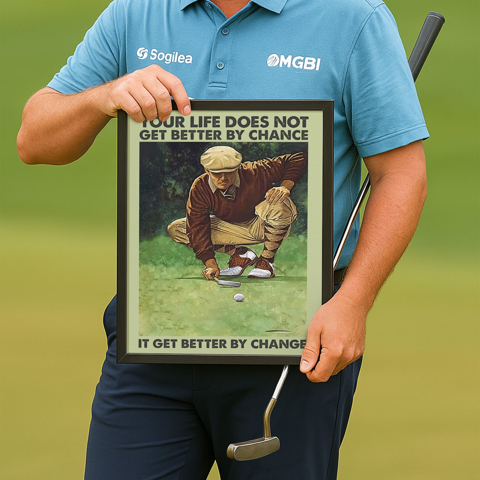 Blisscorners Your Life Does Not Get Better By Chance Canvas Wall Art, Golf Decor, Gift For Golf Lovers LM2611