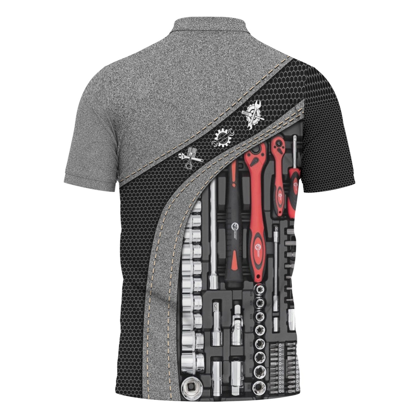 Blisscorners Mechanic Shirt Tools Design, Adjustable Wrench, Socket Set, Gear Icons, Cool Work Shirt For Men, Mechanics & Auto Enthusiasts, Perfect Gift