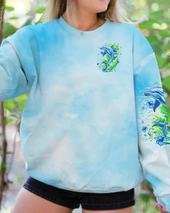 BLISSCORNERS OCEAN WISHES DOLPHIN KISSES ALL OVER PRINT 1