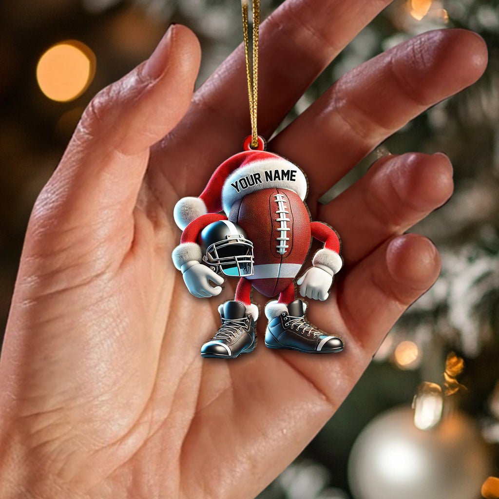 Blisscorners Custom Name Rugby Ornament, Rugby Lover Christmas Gift2D Flat LM2211