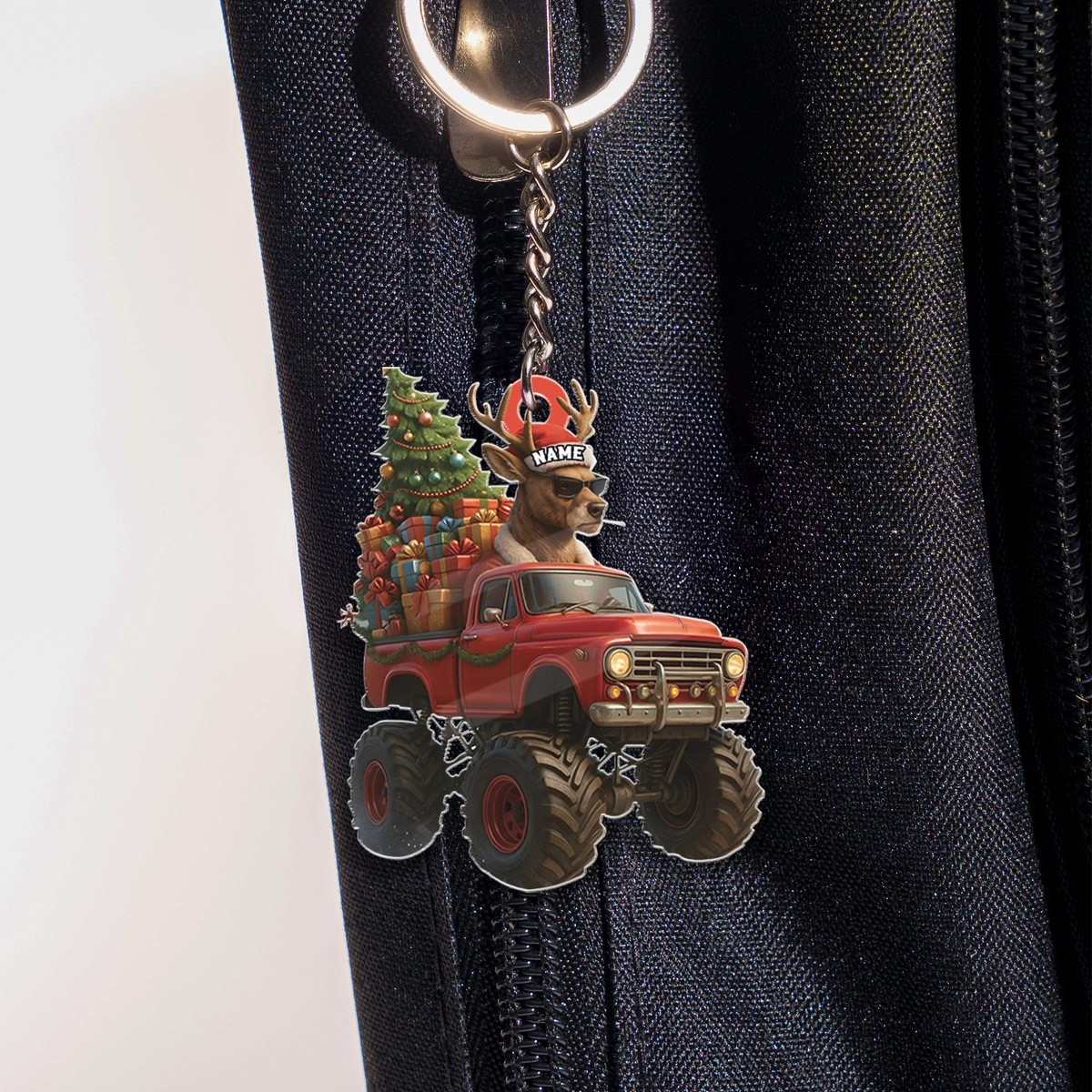 Blisscorners Personalized Funny Deer Truck Acrylic Christmas Ornament - Custom Name Gift for Hunters & Outdoor Lovers LM0411