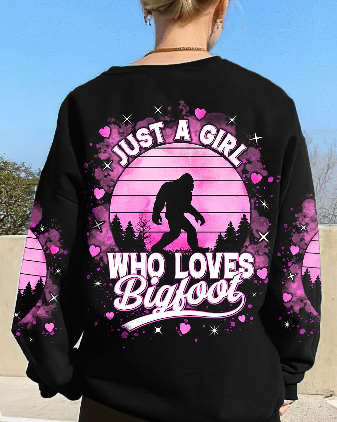 BLISSCORNERS JUST A GIRL WHO LOVES BIGFOOT ALL OVER PRINT
