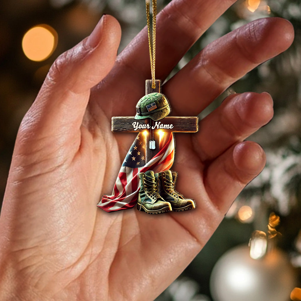 Blisscorners Custom Name U.S Veteran Ornament, U.S Veteran Memorial Christmas Gift2D Flat LM2211