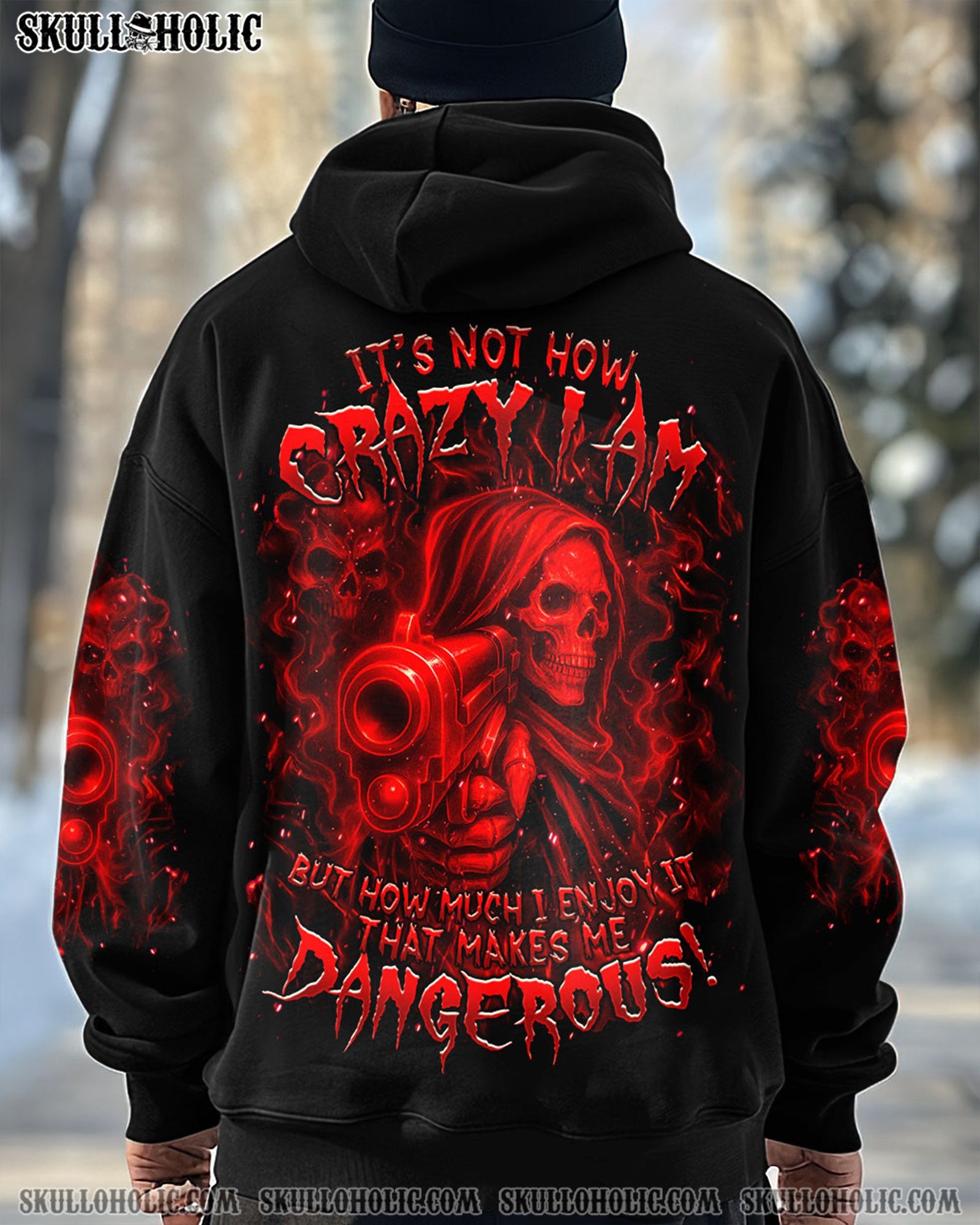 BLISSCORNERS IT'S NOT HOW CRAZY I AM REAPER SKULL ALL OVER PRINT