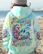 BLISSCORNERS BORN TO BE FREE LIKE A DOLPHIN AT SEA ALL OVER PRINT