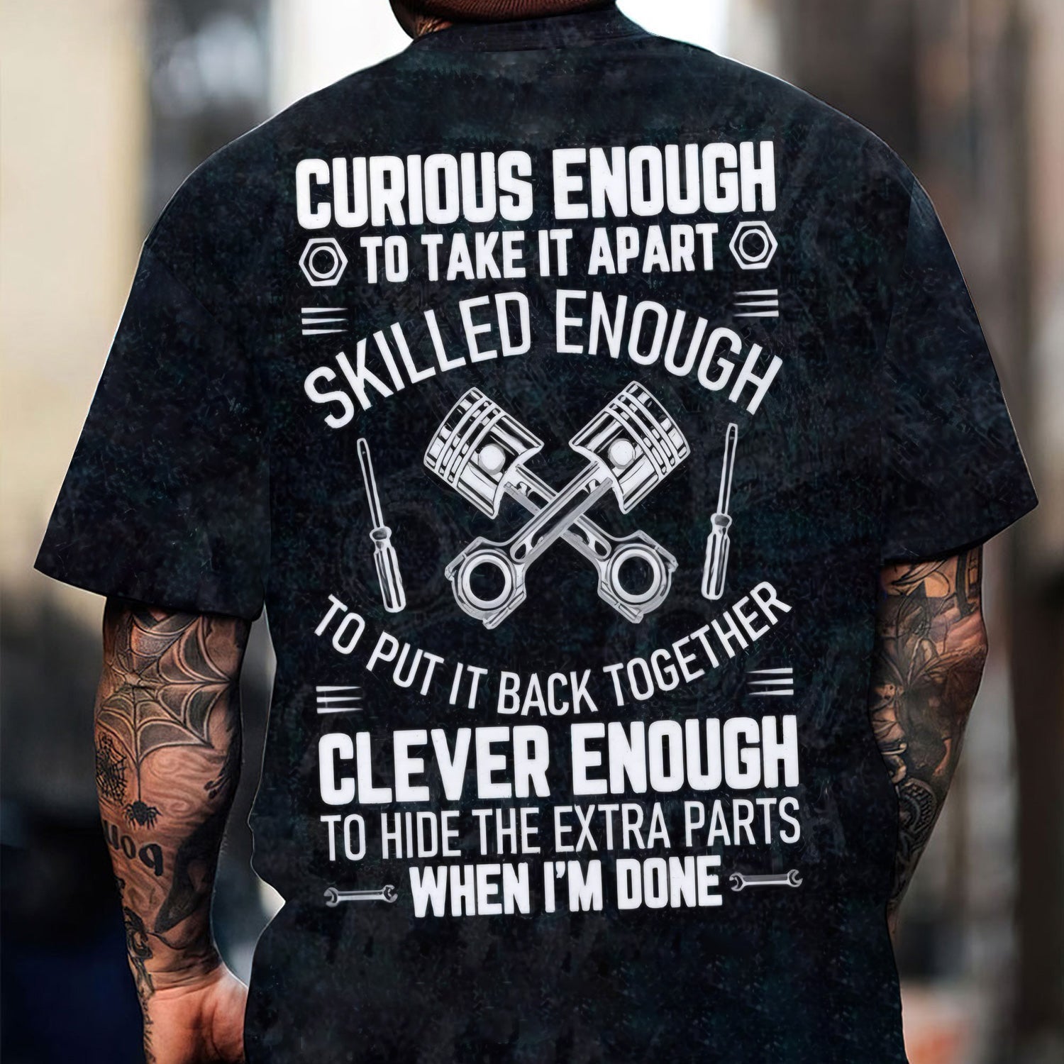 Blisscorners Personalized Mechanic Shirt, Mechanic Tee with Engine Piston Design for Auto Repair Technician Car Lover Gearhead Gift