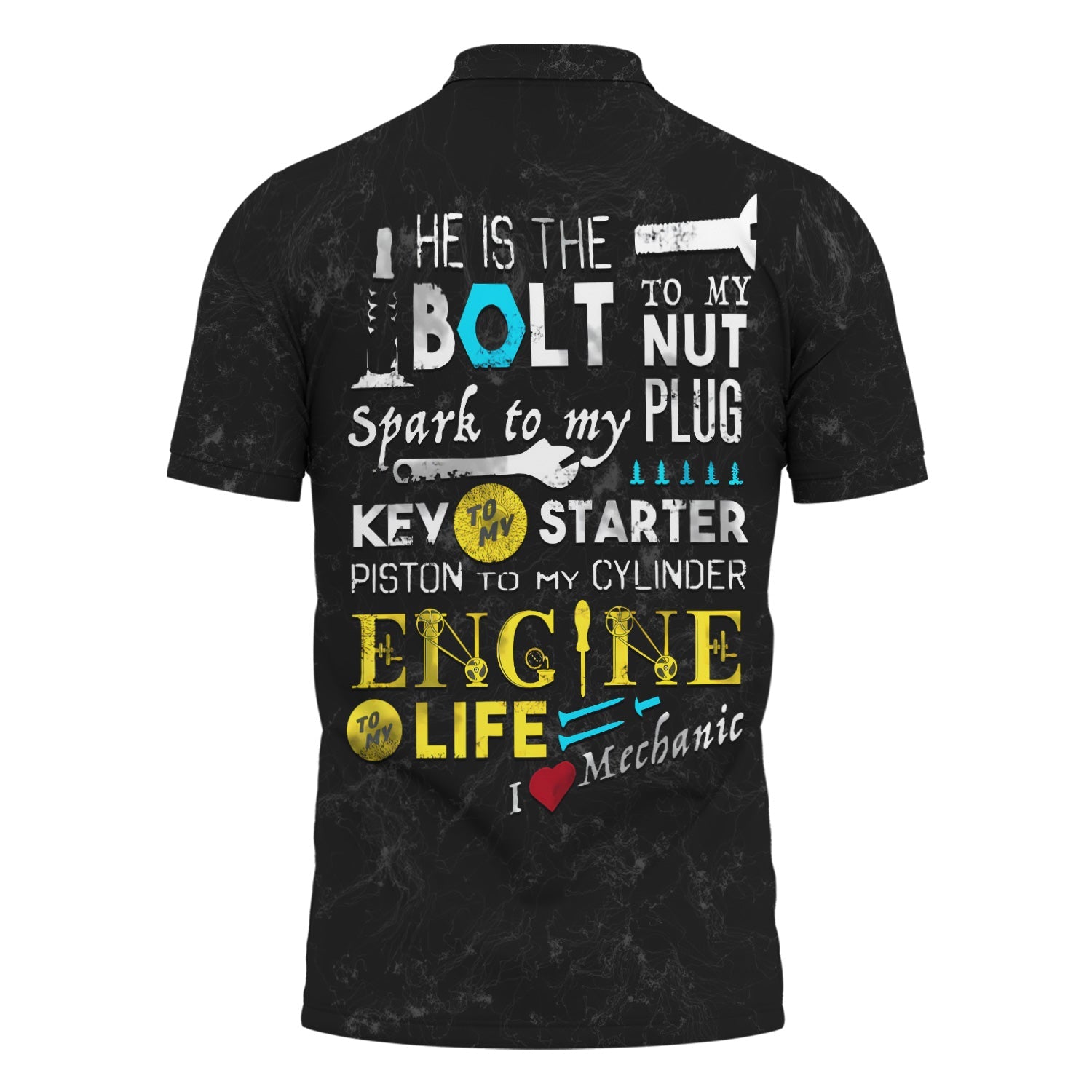 Blisscorners I Love Mechanic Shirt, He Is The Bolt To My Nut Spark To My Plug Black Hoodie Jacket