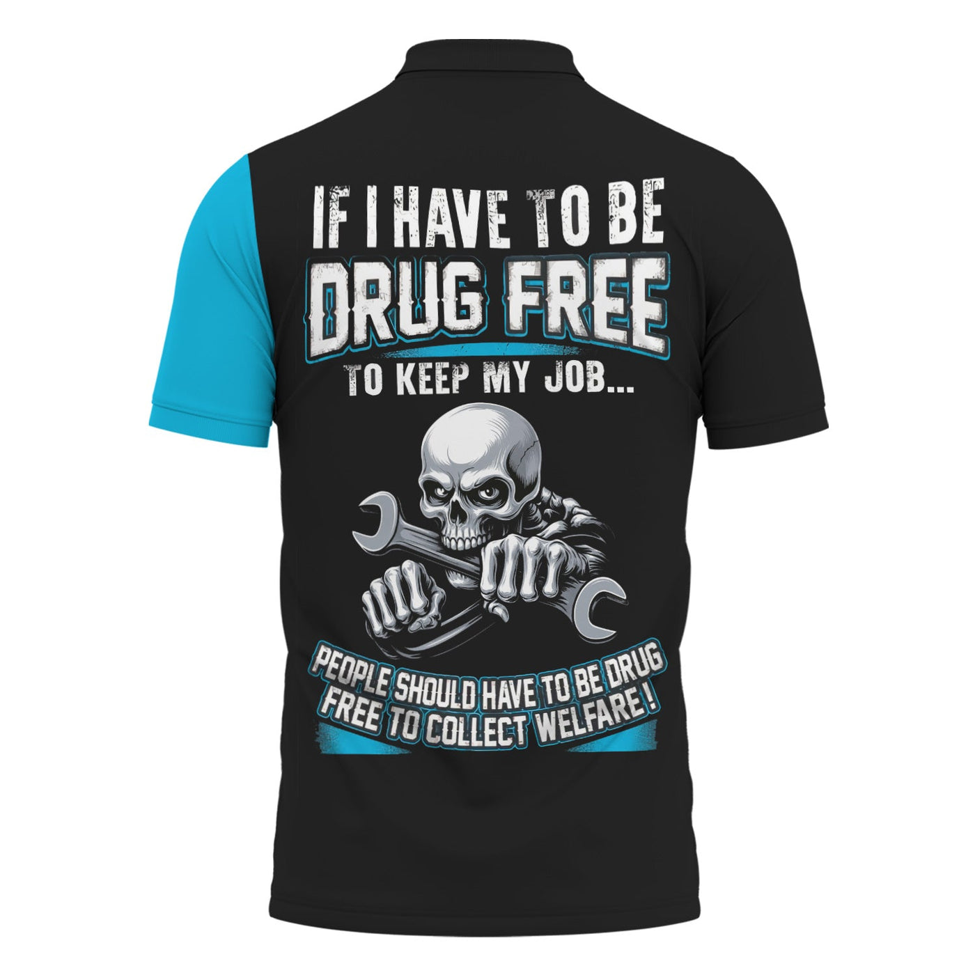 Blisscorners Personalized Mechanic Shirt, Drug Free Job Quote, Custom Name Shirt, Cool Skull Design, Funny Work Apparel, Gift for Mechanics