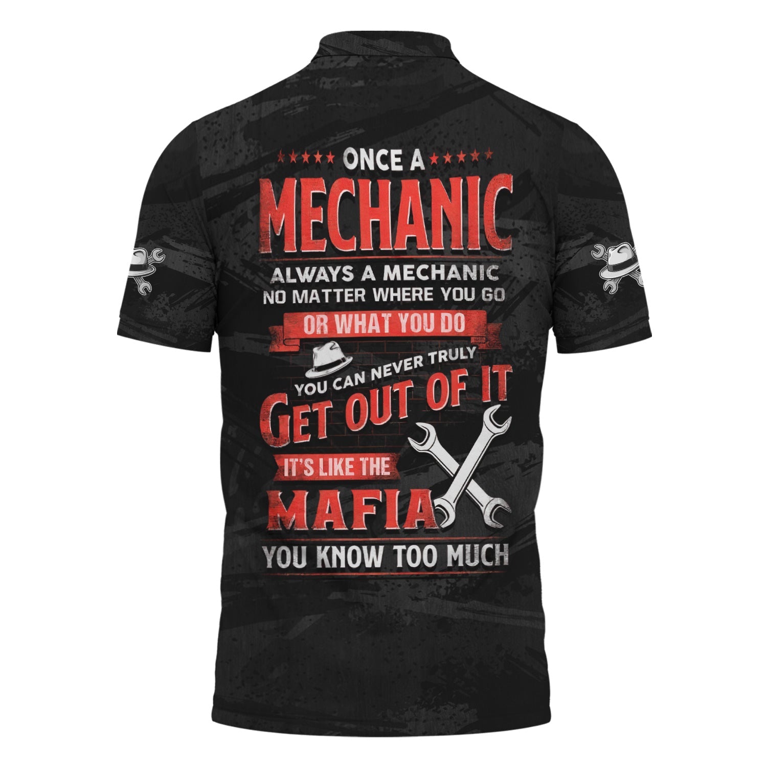 Blisscorners Personalized Mechanic T Shirt Custom Name Funny Auto Repair Garage Workwear Mafia Quote Tee Car Repair Wrench Shirt Gift for Men Dad