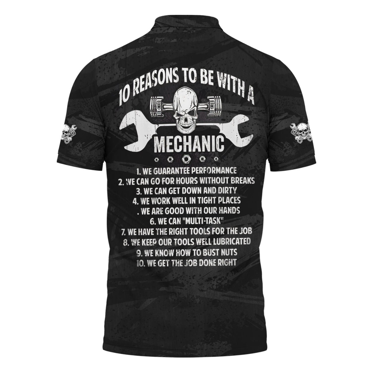 Blisscorners Custom Name Mechanic Shirt 10 Reasons To Be With A Mechanic Skull Wrench Auto Repair Garage Workwear Tee Car Repair Shirt Gift For Men Dad