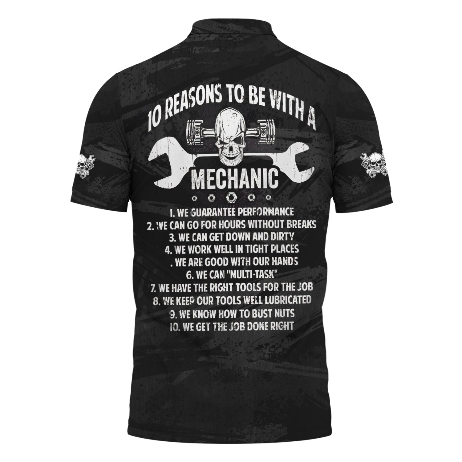 Blisscorners Custom Name Mechanic Shirt 10 Reasons To Be With A Mechanic Skull Wrench Auto Repair Garage Workwear Tee Car Repair Shirt Gift For Men Dad