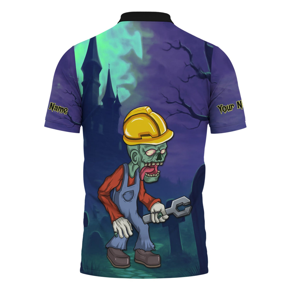 Blisscorners Custom Name Zombie Mechanic T Shirt Haunted House Halloween Shirt For Mechanic