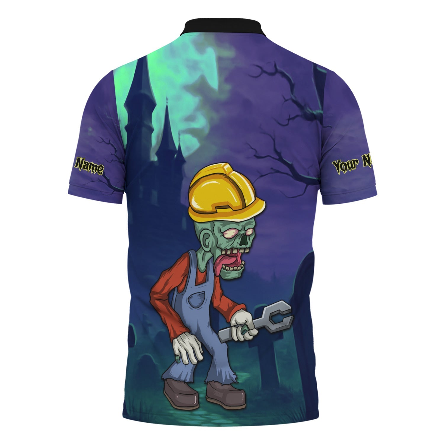Blisscorners Custom Name Zombie Mechanic T Shirt Haunted House Halloween Shirt For Mechanic
