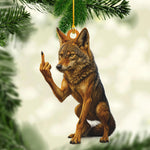 Blisscorners Personalized Funny Coyote Fukin' Finger Hunting Acrylic Christmas Ornament - Custom Gift for Hunters LM0411