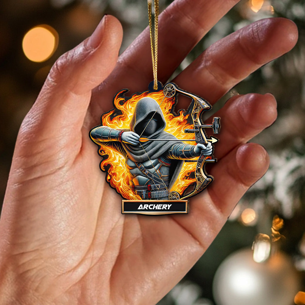 Blisscorners Custom Name Archery Ornament, Christmas Gift for Archery Lover2D Flat LM2211