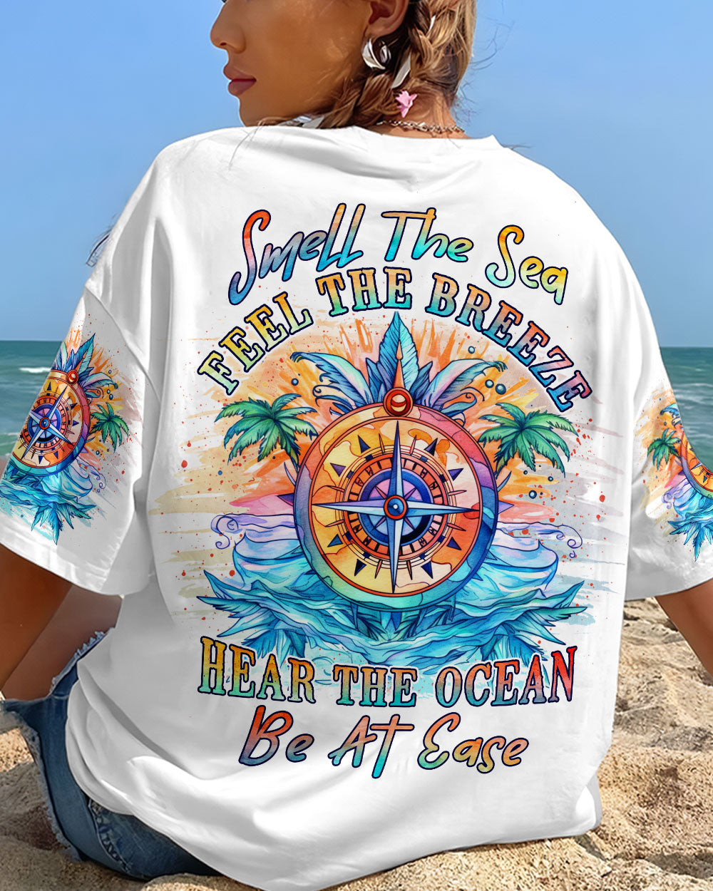 BLISSCORNERS SMELL THE SEA FEEL THE BREEZE ALL OVER PRINT