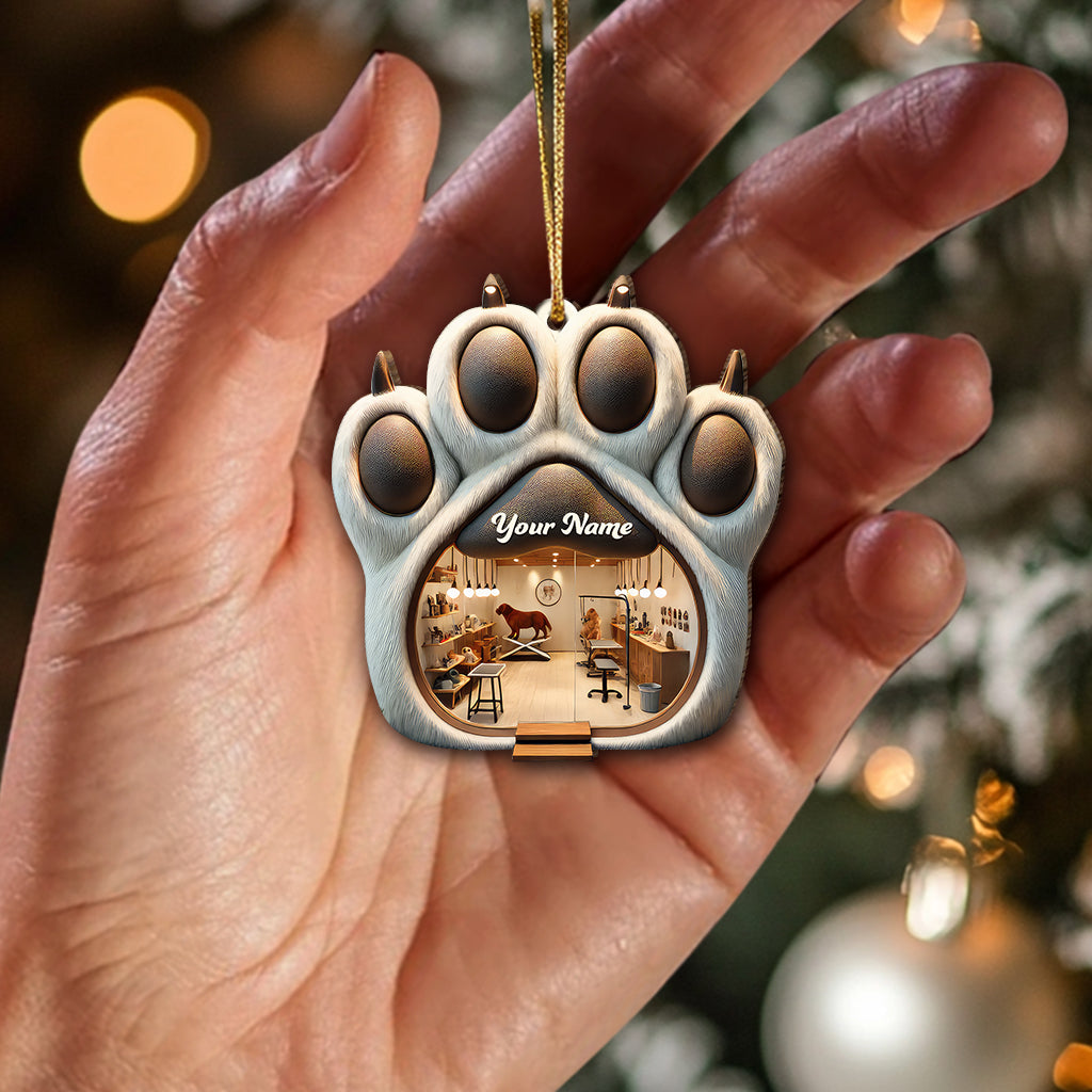 Blisscorners Custom Name and Photo Groomer Ornament, Home Decor Christmas Gift2D Flat LM2211