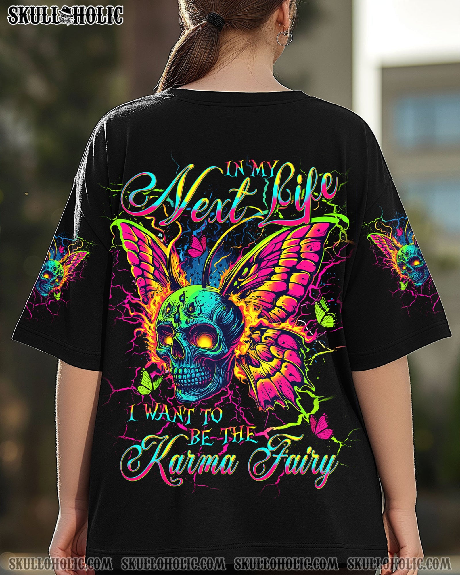 BLISSCORNERS KARMA FAIRY SKULL BUTTERFLY ALL OVER PRINT