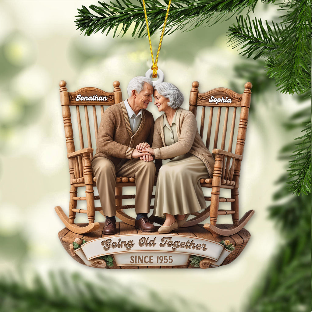 Blisscorners Growing Old Together Couple, Home Decor, Christmas Ornament, Personalized Ornament2D Flat LM2111