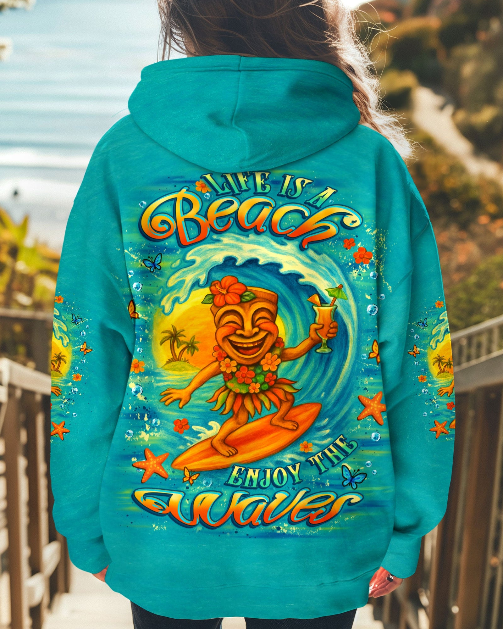BLISSCORNERS LIFE IS A BEACH ENJOY THE WAVES ALL OVER PRINT