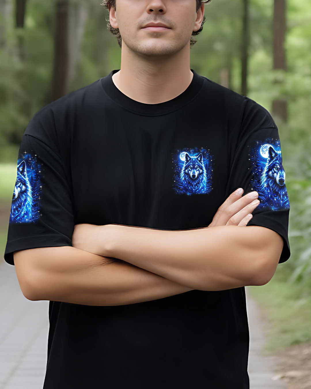 BLISSCORNERS HELLO DARKNESS MY OLD FRIEND WOLF ALL OVER PRINT