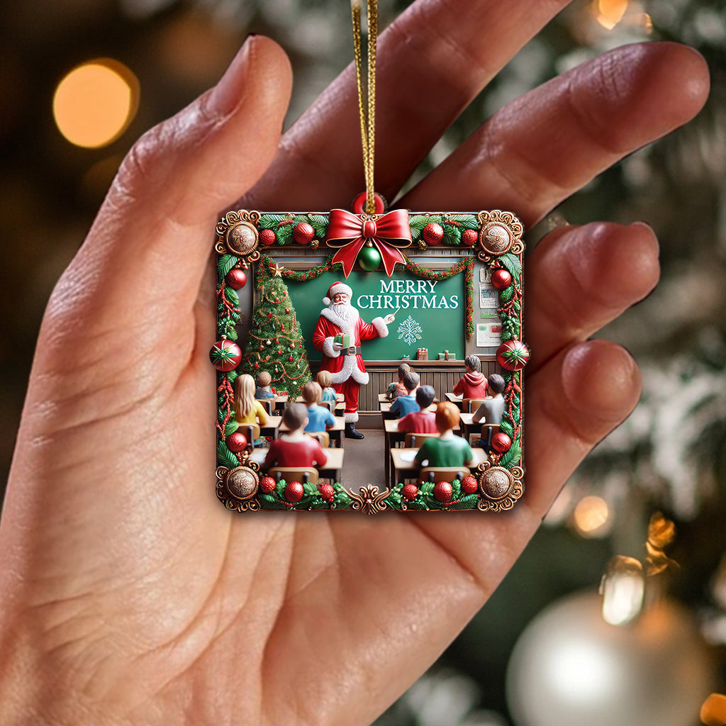 Blisscorners Custom Name Teacher Christmas Ornament, Christmas Gift for Teacher2D Flat LM2211