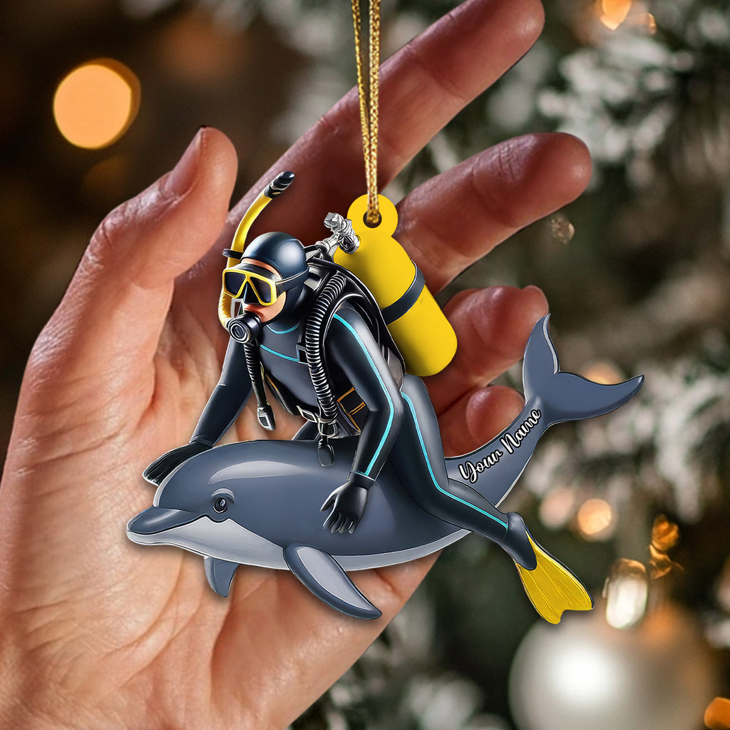 Blisscorners Diving Lover, Home Decor, Christmas Ornament, Personalized Ornament12D Flat LM2111