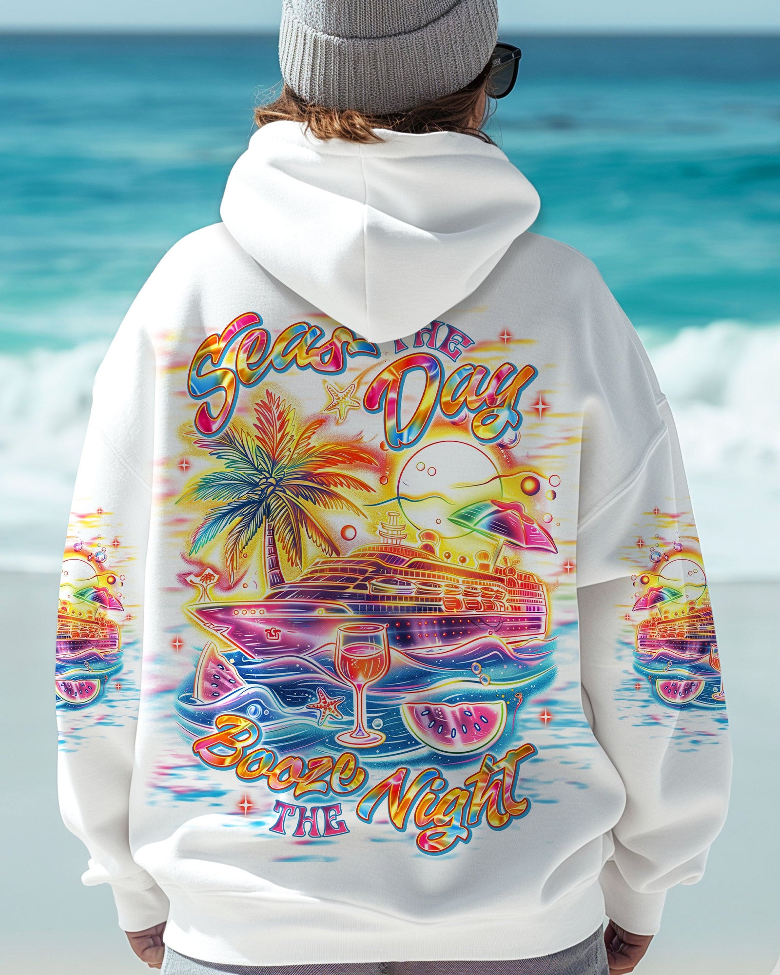 BLISSCORNERS SEAS THE DAY BOOZE THE NIGHT CRUISE ALL OVER PRINT