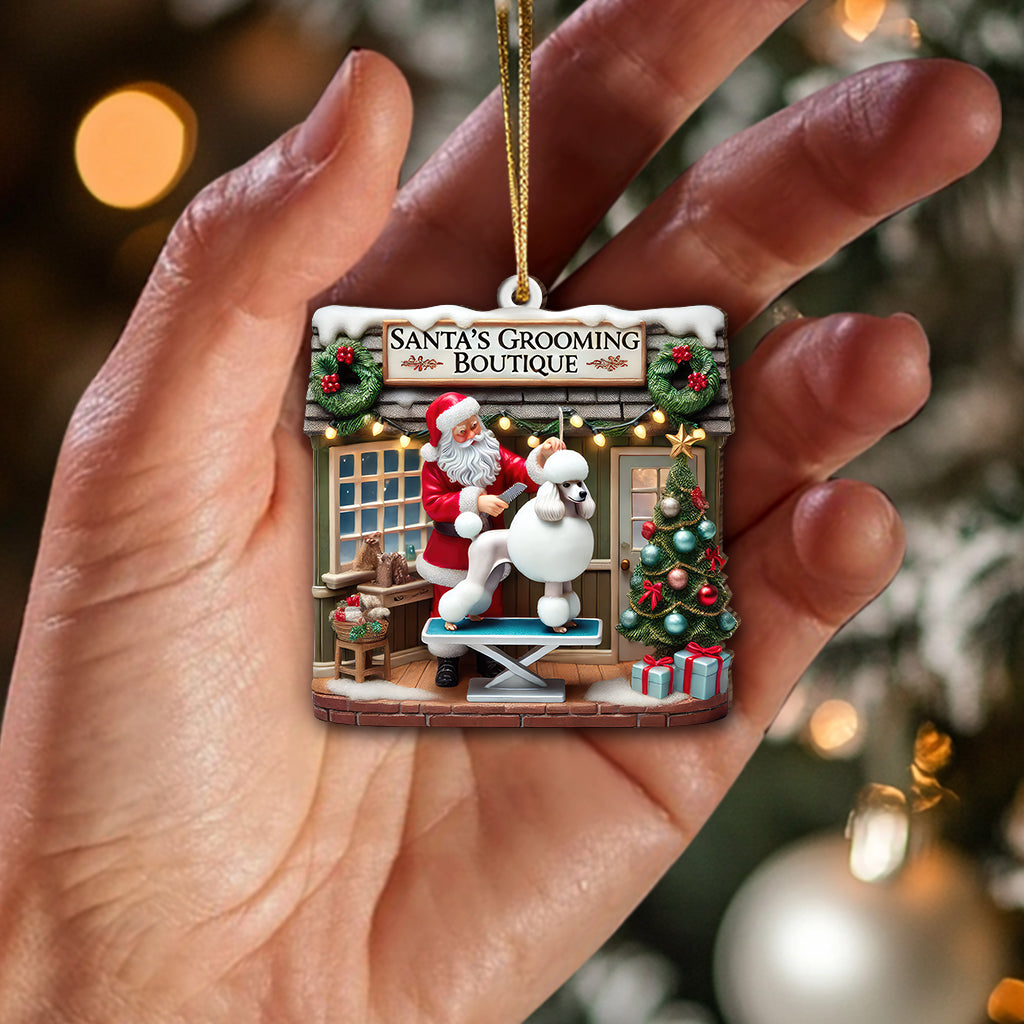 Blisscorners Custom Name Santa Groomer Ornament, Home Decor Christmas Gift2D Flat LM2211