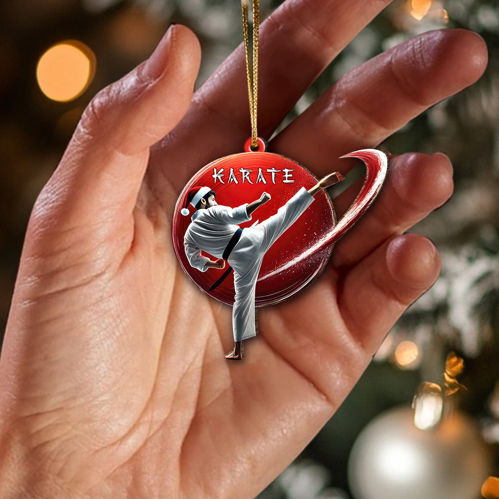 Blisscorners Custom Name Karate Ornament, Christmas Gift for Karate Lover2D Flat LM2111