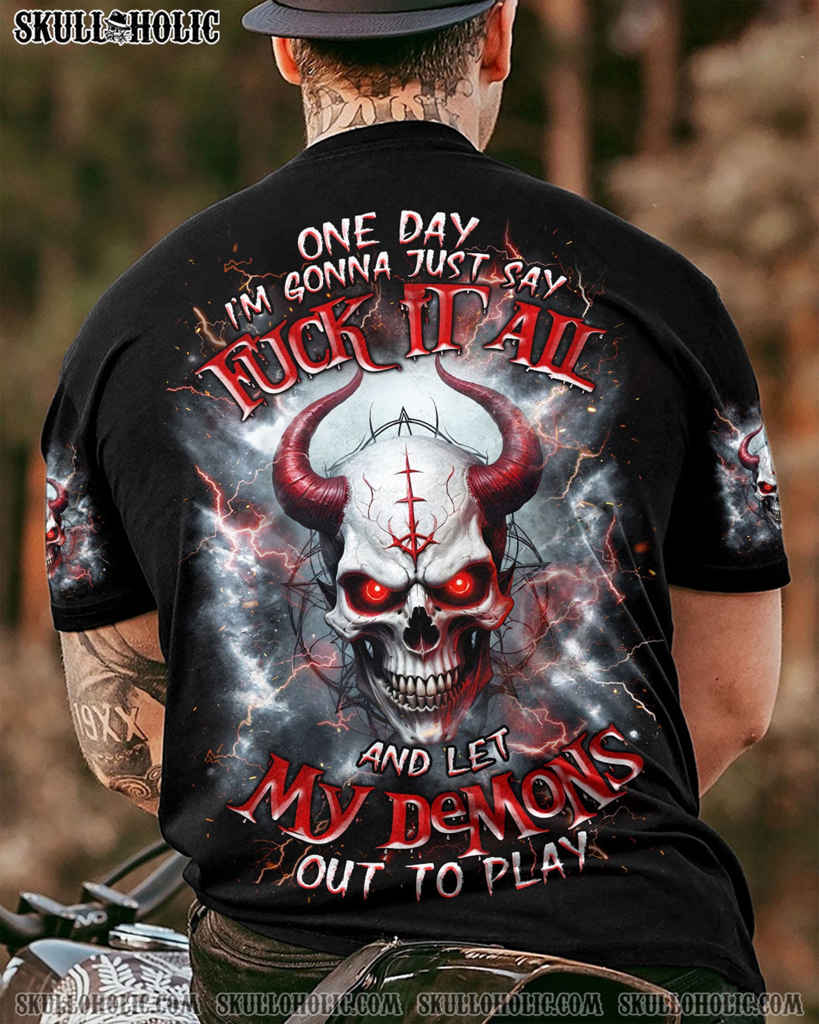 BLISSCORNERS ONE DAY I'M GONNA JUST SAY SKULL ALL OVER PRINT