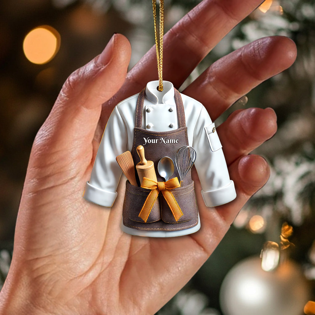 Blisscorners Custom Name Baker Ornament, Christmas Gift for Baker Lover2D Flat LM2111