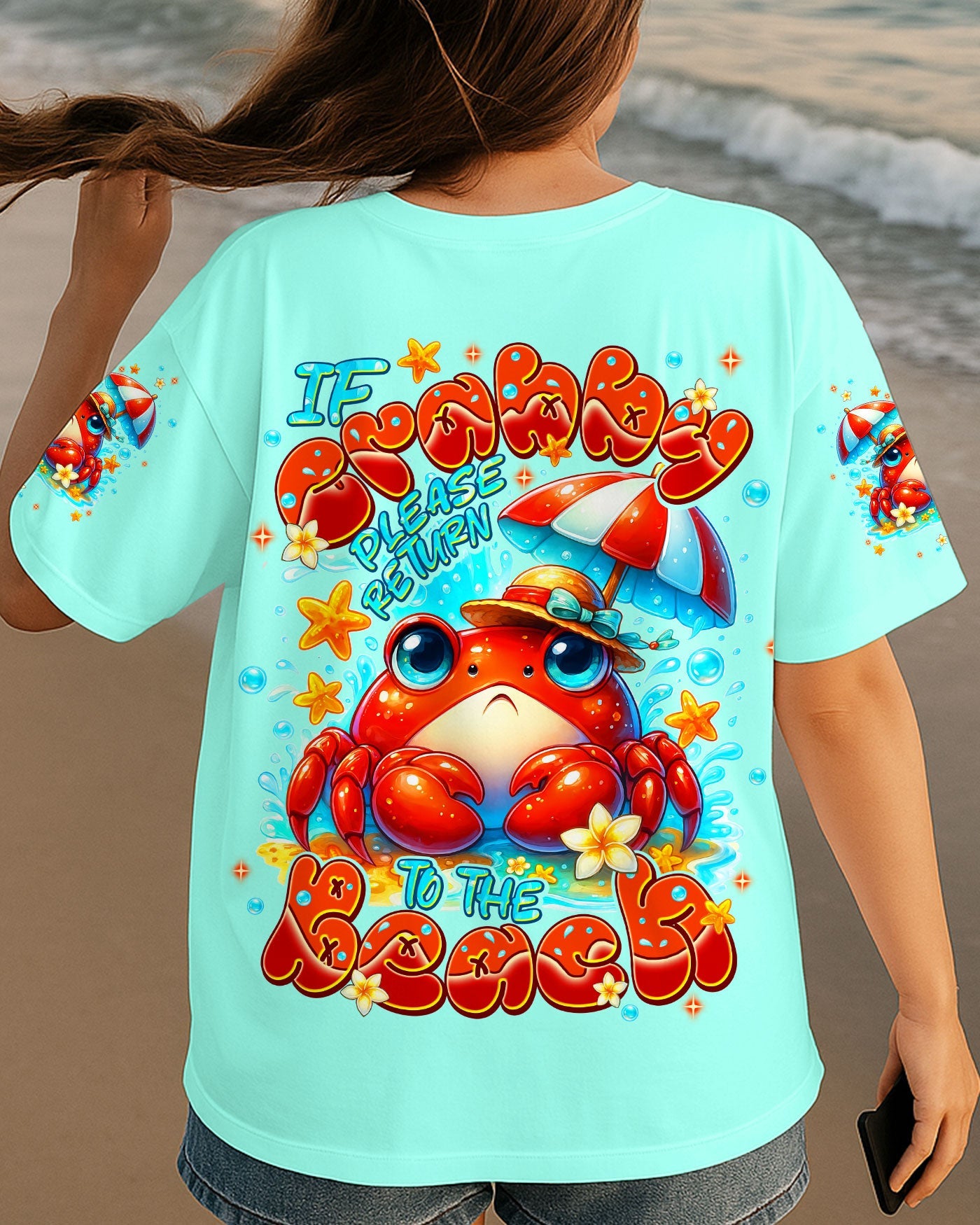 BLISSCORNERS IF CRABBY PLEASE RETURN TO THE BEACH ALL OVER PRINT  -  TLNT1807251