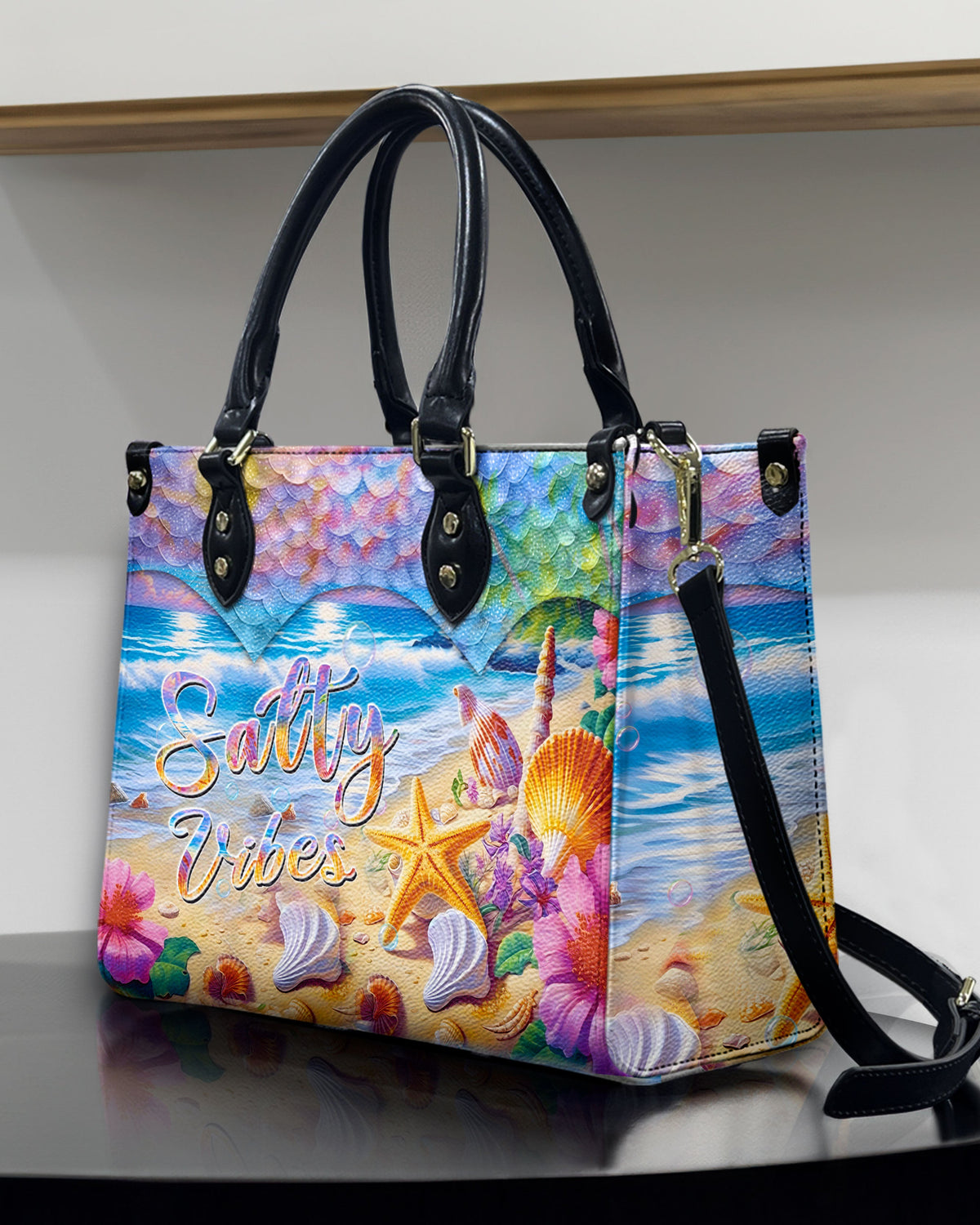 BLISSCORNERS SALTY VIBES LEATHER HANDBAG